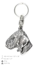 Miniatyrbild 4 av 6: Bedlington Terrier, Rothbury Terrier - silverpläterad nyckelring med en hund i en dekorativ låda, handväska dekoration, ryggsäckshänge från Art-Dog