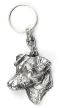 Miniatyrbild 3 av 6: Jack Russell Terrier - silverpläterad nyckelring med en hund i en dekorativ låda, handväska dekoration, ryggsäckshänge från Art-Dog