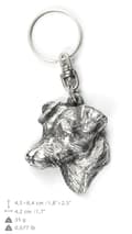 Miniatyrbild 4 av 6: Jack Russell Terrier - silverpläterad nyckelring med en hund i en dekorativ låda, handväska dekoration, ryggsäckshänge från Art-Dog