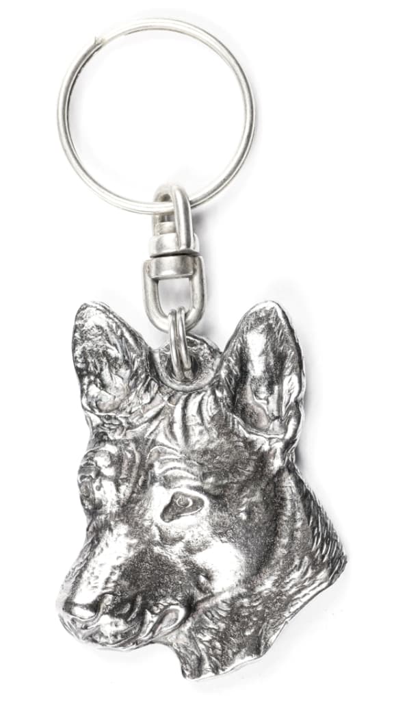 Basenji, Basenji, Kongon koira - hopeoitu avaimenperä koiralla koristelaatikossa, käsilaukun koristelu, reppuriipus by Art-Dog