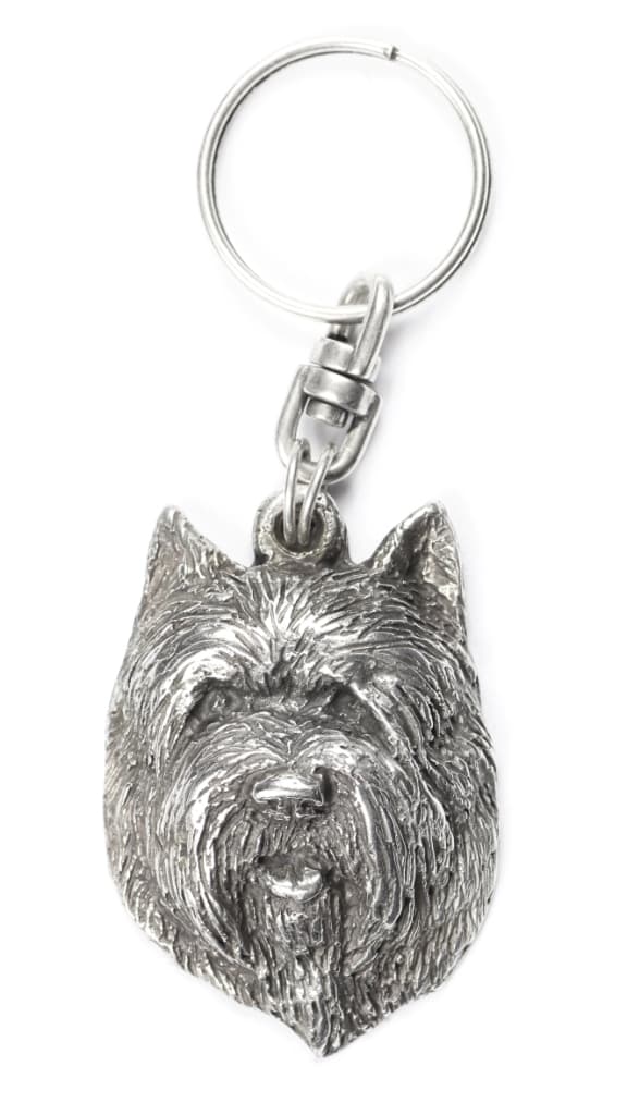 Cairn Terrier II - forsølvet nøglering med en hund i en dekorativ æske, håndtaskedekoration, rygsækvedhæng fra Art-Dog