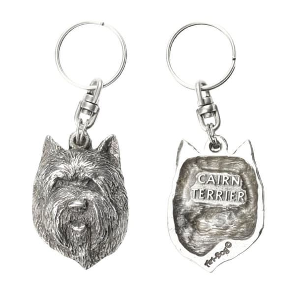 Cairn Terrier II - forsølvet nøglering med en hund i en dekorativ æske, håndtaskedekoration, rygsækvedhæng fra Art-Dog
