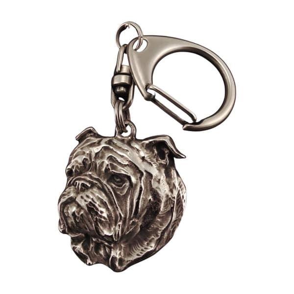 Englantibulldoggi, Bulldog I - hopeoitu avaimenperä koiralla lahjarasiassa, käsilaukun koristelu, reppuriipus Art-Dogilta