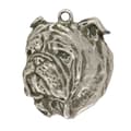 Pikkukuva 5 / 7: Englantibulldoggi, Bulldog I - hopeoitu avaimenperä koiralla lahjarasiassa, käsilaukun koristelu, reppuriipus Art-Dogilta