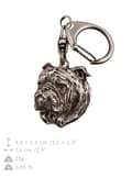 Pikkukuva 6 / 7: Englantibulldoggi, Bulldog I - hopeoitu avaimenperä koiralla lahjarasiassa, käsilaukun koristelu, reppuriipus Art-Dogilta