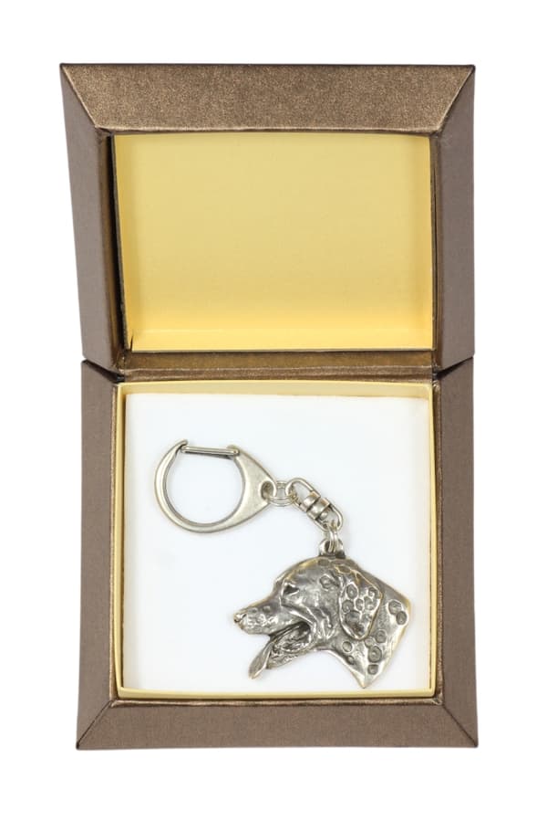 Dalmatian, Dalmatian Pointer - silverpläterad nyckelring med en hund i presentask, handväska dekoration, ryggsäckshänge från Art-Dog
