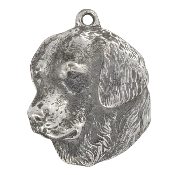 Golden Retriever - silverpläterad nyckelring med en hund i presentask, handväska dekoration, ryggsäckshänge från Art-Dog