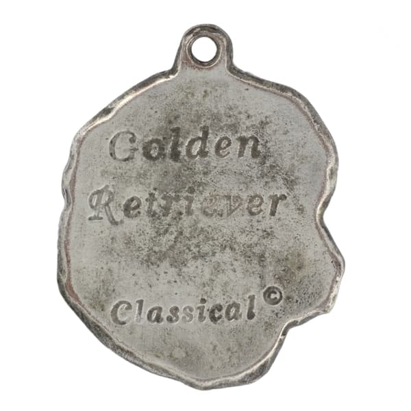 Golden Retriever - silverpläterad nyckelring med en hund i presentask, handväska dekoration, ryggsäckshänge från Art-Dog