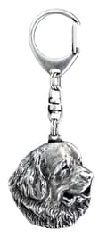 Miniatyrbild 3 av 11: Newfoundland, Newfoundland, Wodołaz - silverpläterad nyckelring med en hund i presentförpackning, handväska dekoration, ryggsäckshänge från Art-Dog