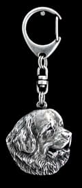 Miniatyrbild 10 av 11: Newfoundland, Newfoundland, Wodołaz - silverpläterad nyckelring med en hund i presentförpackning, handväska dekoration, ryggsäckshänge från Art-Dog