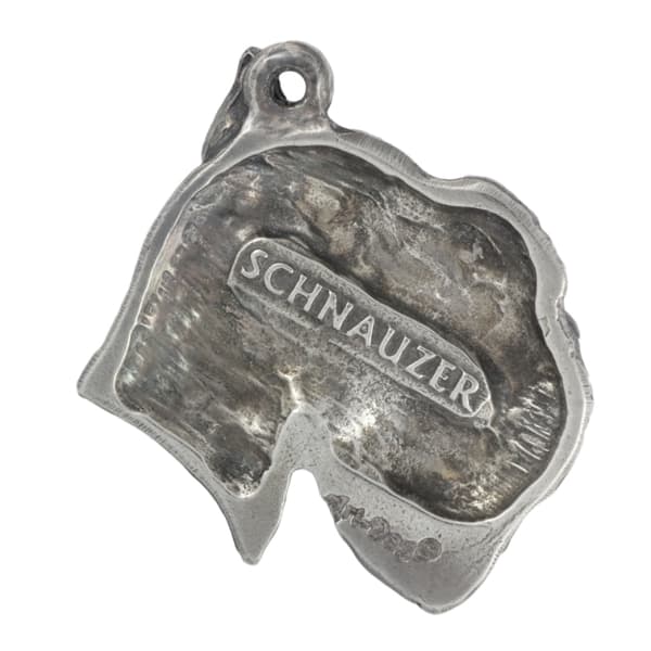 Schnauzer, Schnauzer - silverpläterad nyckelring med en hund i presentask, handväska dekoration, ryggsäckshänge från Art-Dog