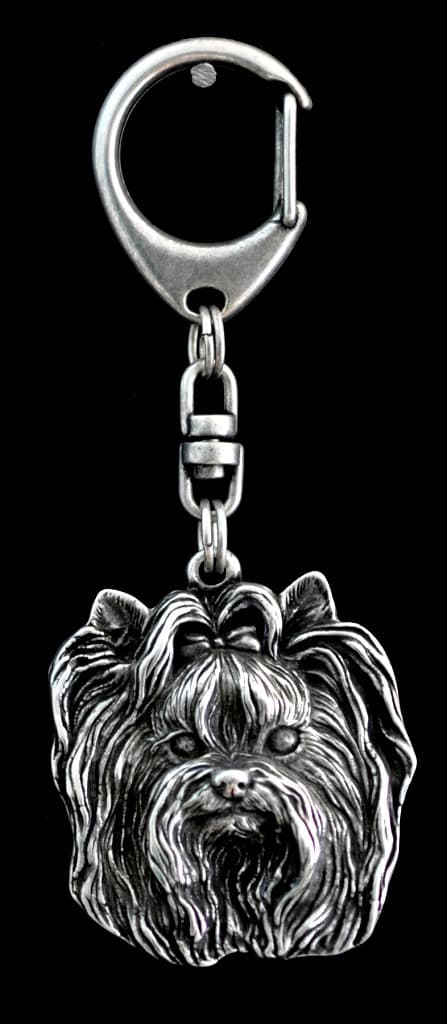 Yorkshire Terrier, York, York, Yorkie I - silverpläterad nyckelring med en hund i presentask, handväska dekoration, ryggsäckshänge från Art-Dog