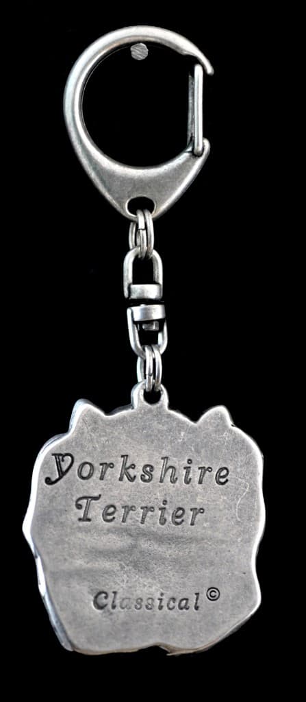 Yorkshire Terrier, York, York, Yorkie I - silverpläterad nyckelring med en hund i presentask, handväska dekoration, ryggsäckshänge från Art-Dog