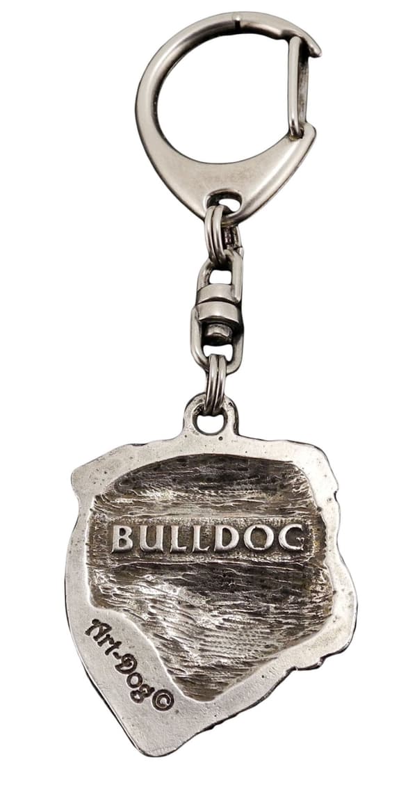 Englanninbulldoggi, Bulldog II - hopeoitu avaimenperä koiralla lahjarasiassa, käsilaukun koristelu, reppuriipus by Art-Dog