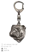 Pikkukuva 5 / 9: Englanninbulldoggi, Bulldog II - hopeoitu avaimenperä koiralla lahjarasiassa, käsilaukun koristelu, reppuriipus by Art-Dog