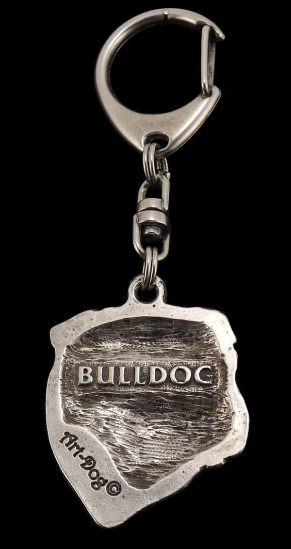 Englanninbulldoggi, Bulldog II - hopeoitu avaimenperä koiralla lahjarasiassa, käsilaukun koristelu, reppuriipus by Art-Dog