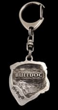 Pikkukuva 9 / 9: Englanninbulldoggi, Bulldog II - hopeoitu avaimenperä koiralla lahjarasiassa, käsilaukun koristelu, reppuriipus by Art-Dog