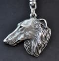 Miniatyrbillede 9 af 11: Russisk Borzoi, Borzoi, Barzoi - forsølvet nøglering med en hund i gaveæske, håndtaskedekoration, rygsækvedhæng fra Art-Dog