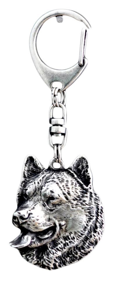 Alaskan Malamute - silverpläterad nyckelring med en hund i presentask, handväska dekoration, ryggsäckshänge från Art-Dog