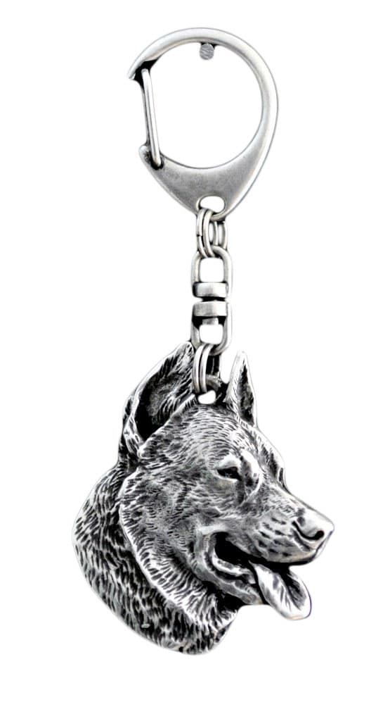 Beauceron French Shepherd - silverpläterad nyckelring med en hund i presentförpackning, handväska dekoration, ryggsäckshänge från Art-Dog
