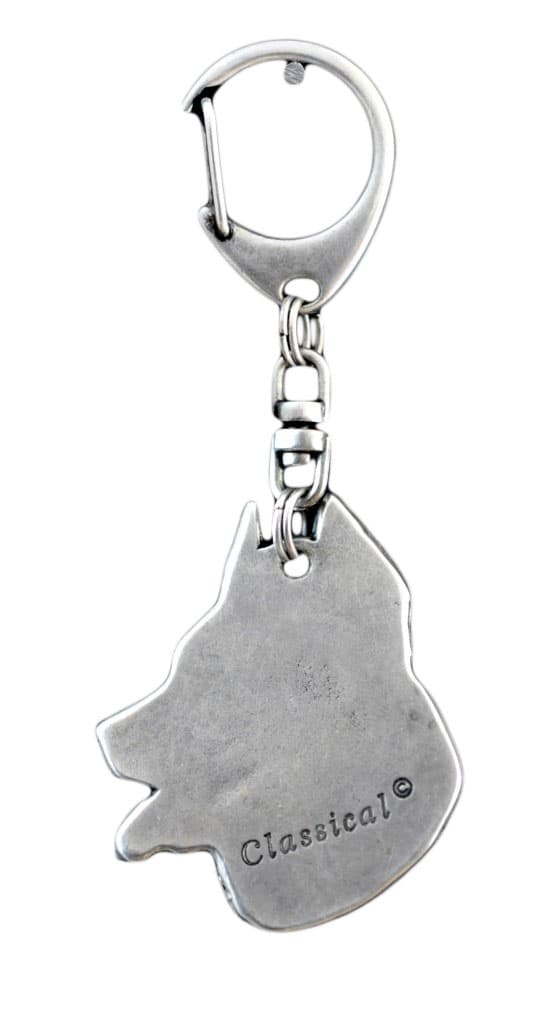 Beauceron French Shepherd - silverpläterad nyckelring med en hund i presentförpackning, handväska dekoration, ryggsäckshänge från Art-Dog