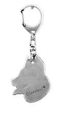 Miniatyrbild 4 av 11: Beauceron French Shepherd - silverpläterad nyckelring med en hund i presentförpackning, handväska dekoration, ryggsäckshänge från Art-Dog