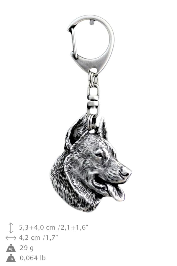 Beauceron French Shepherd - silverpläterad nyckelring med en hund i presentförpackning, handväska dekoration, ryggsäckshänge från Art-Dog