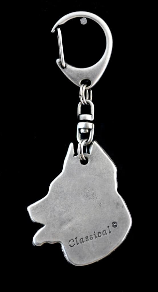 Beauceron French Shepherd - silverpläterad nyckelring med en hund i presentförpackning, handväska dekoration, ryggsäckshänge från Art-Dog