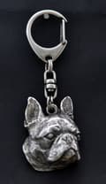 Pikkukuva 8 / 11: Boston Terrier, Boston Bull Terrier - hopeoitu avaimenperä koiralla lahjarasiassa, käsilaukun koristelu, reppuriipus Art-Dogilta