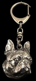 Pikkukuva 10 / 11: Boston Terrier, Boston Bull Terrier - hopeoitu avaimenperä koiralla lahjarasiassa, käsilaukun koristelu, reppuriipus Art-Dogilta
