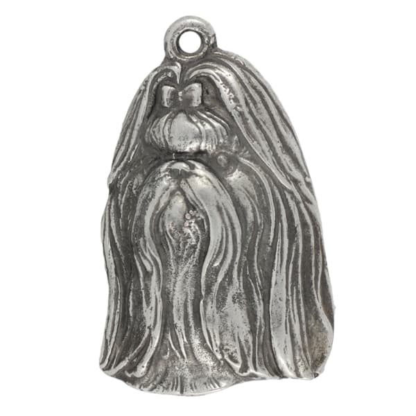 Shih Tzu, Shi tsu, Shi-Tzu, Szi-cu, Szitzu - silverpläterad nyckelring med en hund i presentask, handväska dekoration, ryggsäckshänge från Art-Dog