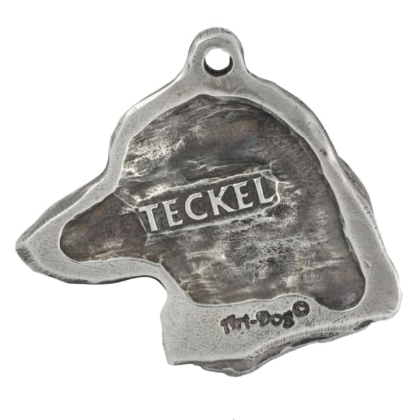Tax - silverpläterad nyckelring med en hund i presentask, handväska dekoration, ryggsäckshänge från Art-Dog