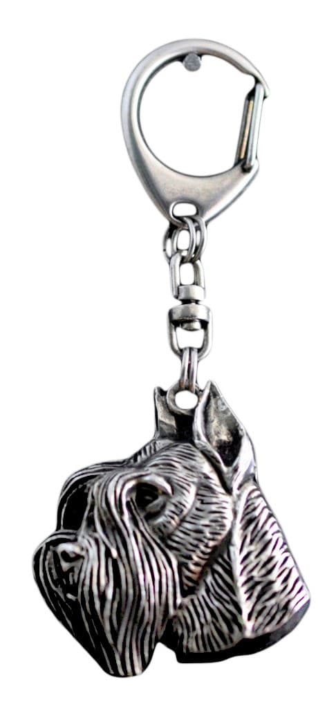 Schnauzer, Schnauzer I - silverpläterad nyckelring med en hund i presentask, handväska dekoration, ryggsäckshänge från Art-Dog