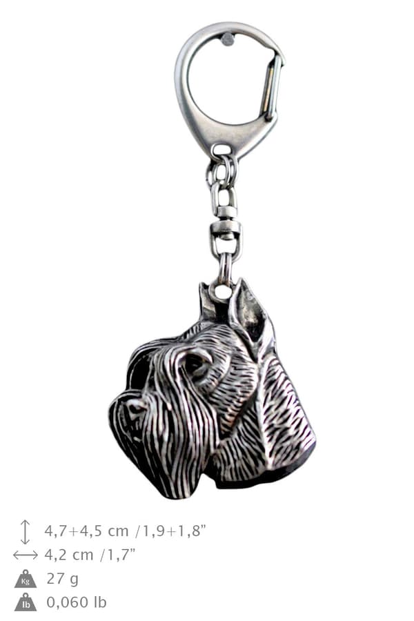 Schnauzer, Schnauzer I - silverpläterad nyckelring med en hund i presentask, handväska dekoration, ryggsäckshänge från Art-Dog