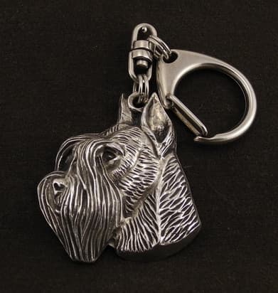 Schnauzer, Schnauzer I - silverpläterad nyckelring med en hund i presentask, handväska dekoration, ryggsäckshänge från Art-Dog