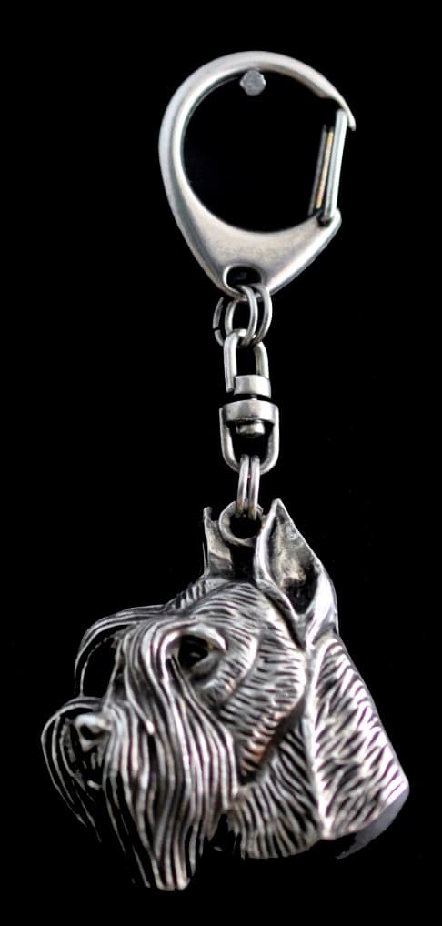 Schnauzer, Schnauzer I - silverpläterad nyckelring med en hund i presentask, handväska dekoration, ryggsäckshänge från Art-Dog