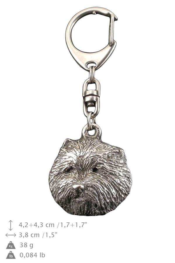 West Highland White Terrier, Westie - forsølvet nøglering med en hund i gaveæske, håndtaskedekoration, rygsækvedhæng fra Art-Dog