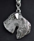 Pikkukuva 8 / 11: Kerry Blue Terrier, Irish Blue Terrier - hopeoitu avaimenperä koiralla lahjarasiassa, käsilaukun koristelu, reppuriipus Art-Dogilta