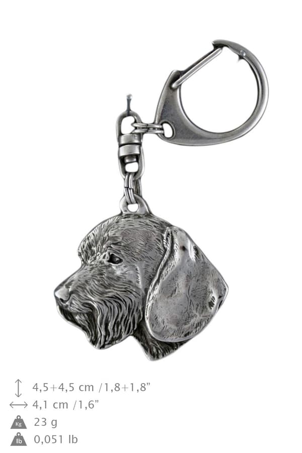 Tax III - silverpläterad nyckelring med en hund i presentask, handväska dekoration, ryggsäckshänge från Art-Dog