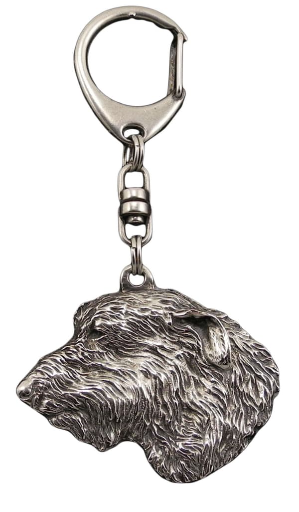 Irländsk varghund, irländsk varghund I - silverpläterad nyckelring med en hund i presentförpackning, handväska dekoration, ryggsäckshänge från Art-Dog