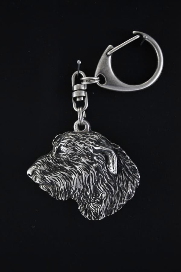 Irländsk varghund, irländsk varghund I - silverpläterad nyckelring med en hund i presentförpackning, handväska dekoration, ryggsäckshänge från Art-Dog