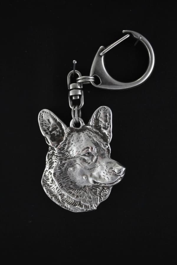 Cardigan Welsh Corgi - silverpläterad nyckelring med en hund i presentask, handväska dekoration, ryggsäckshänge från Art-Dog