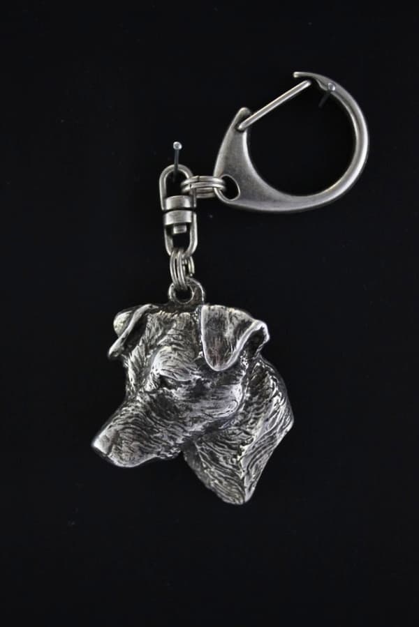 Jack Russell Terrier - silverpläterad nyckelring med en hund i presentförpackning, handväska dekoration, ryggsäckshänge från Art-Dog