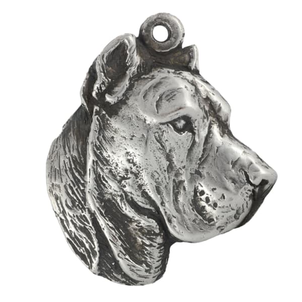 Presa Canario, Grand Danois - silverpläterad nyckelring med en hund i presentask, handväska dekoration, ryggsäckshänge från Art-Dog