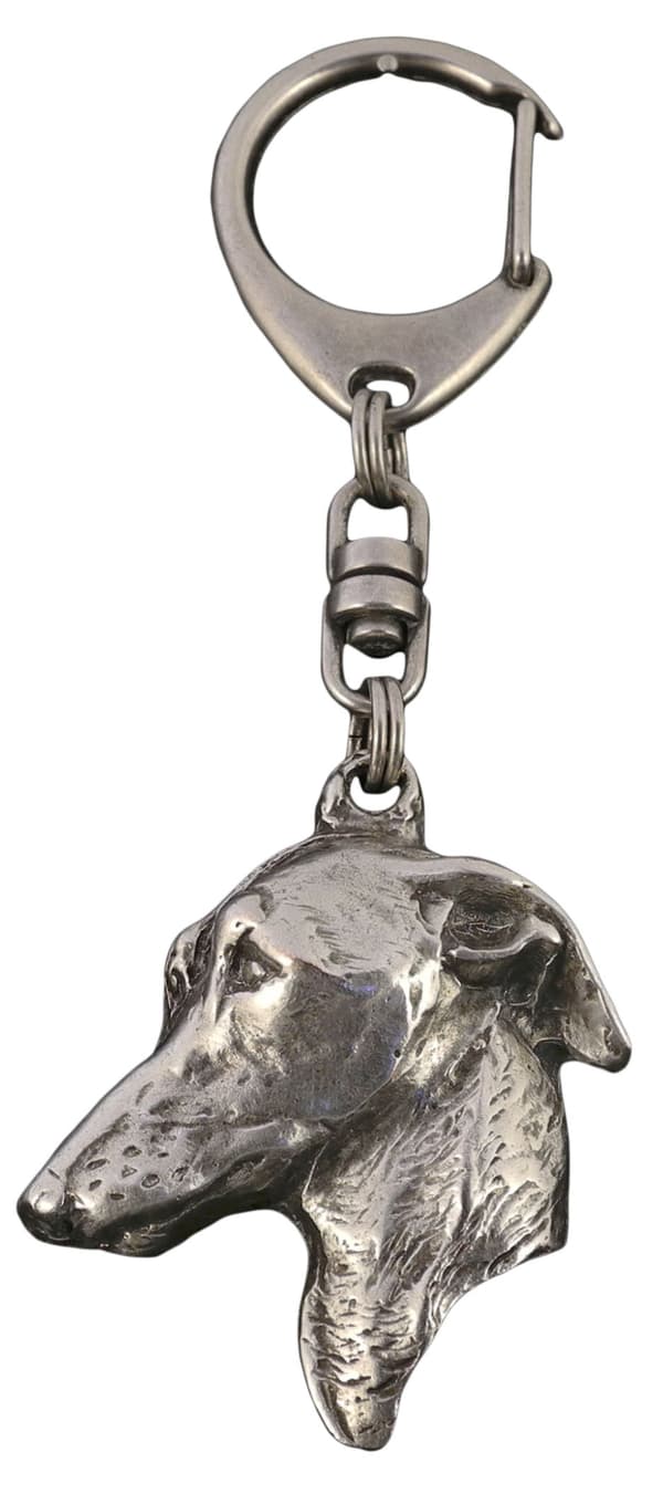 Italian vinttikoira, Italian vinttikoira - hopeoitu avaimenperä koiralla lahjarasiassa, käsilaukun koristelu, reppuriipus by Art-Dog