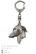 Pikkukuva 5 / 11: Italian vinttikoira, Italian vinttikoira - hopeoitu avaimenperä koiralla lahjarasiassa, käsilaukun koristelu, reppuriipus by Art-Dog