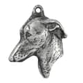Pikkukuva 6 / 11: Italian vinttikoira, Italian vinttikoira - hopeoitu avaimenperä koiralla lahjarasiassa, käsilaukun koristelu, reppuriipus by Art-Dog