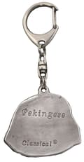 Miniatyrbild 4 av 10: Pekingese - silverpläterad nyckelring med en hund i presentask, handväska dekoration, ryggsäckshänge från Art-Dog