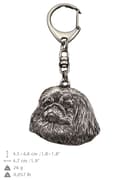 Miniatyrbild 5 av 10: Pekingese - silverpläterad nyckelring med en hund i presentask, handväska dekoration, ryggsäckshänge från Art-Dog