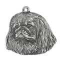 Miniatyrbild 6 av 10: Pekingese - silverpläterad nyckelring med en hund i presentask, handväska dekoration, ryggsäckshänge från Art-Dog